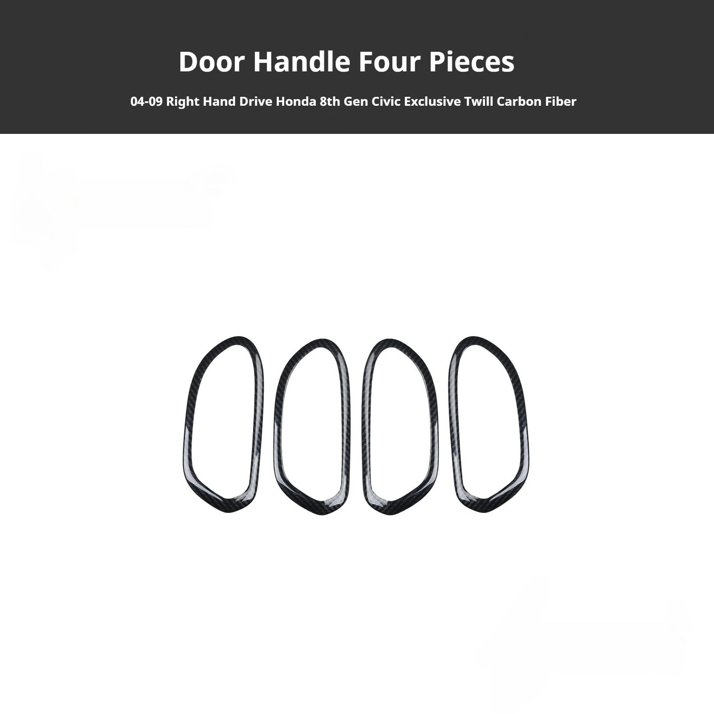 RHD 2004-2011 8th Generation Civic Carbon Fiber Interior Window Lift Steering Wheel Trim Kit