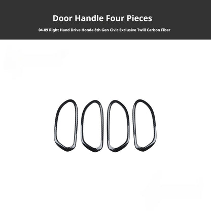 RHD 2004-2011 8th Generation Civic Carbon Fiber Interior Window Lift Steering Wheel Trim Kit