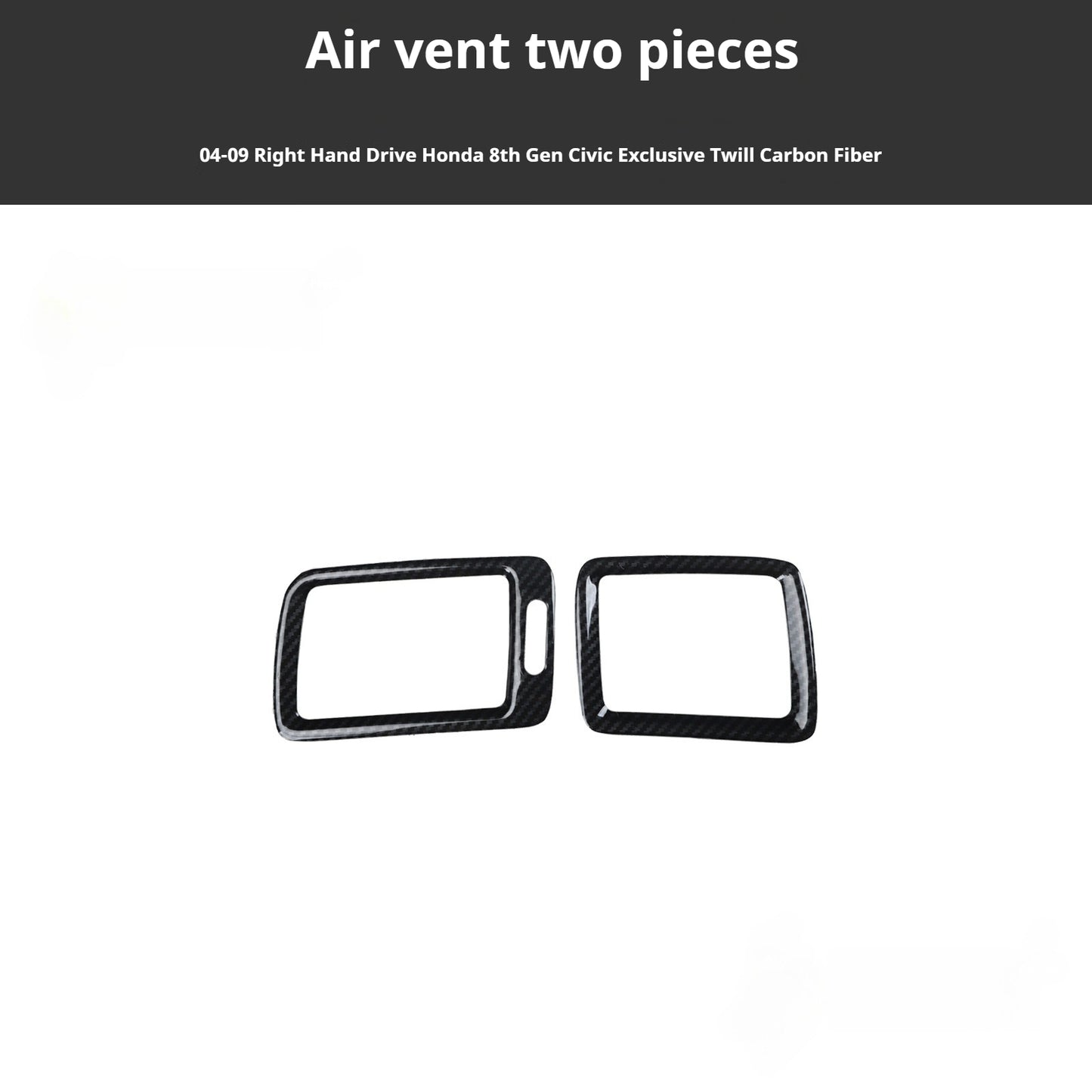 RHD 2004-2011 8th Generation Civic Carbon Fiber Interior Window Lift Steering Wheel Trim Kit