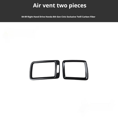 RHD 2004-2011 8th Generation Civic Carbon Fiber Interior Window Lift Steering Wheel Trim Kit