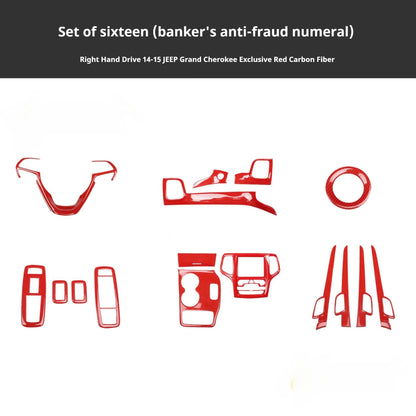 RHD 2014-2015 Grand Cherokee Carbon Fiber Texture Interior Trim Kit for Front Door Panels