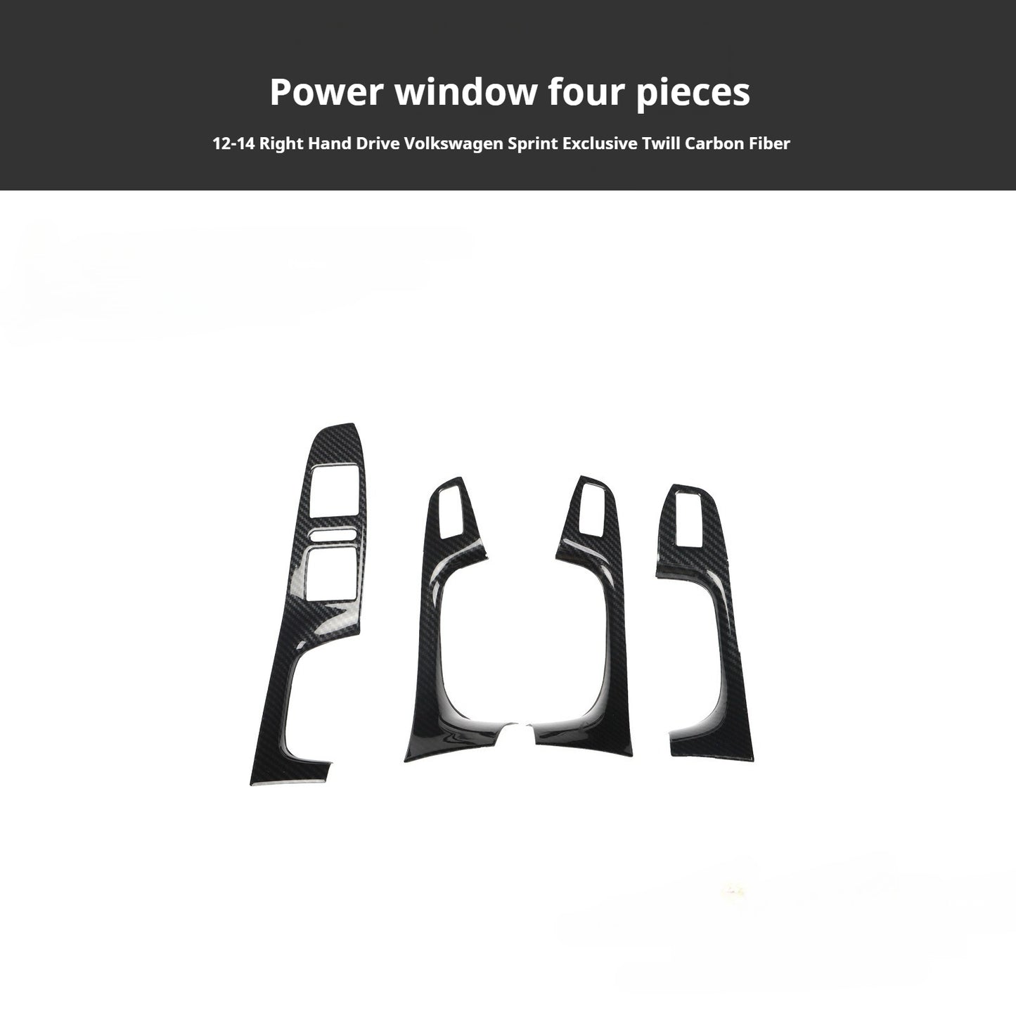 RHD 12-14 Right-Hand Drive Jetta Interior Modification Carbon Fiber Pattern Power Window Handles with Rosewood Trim