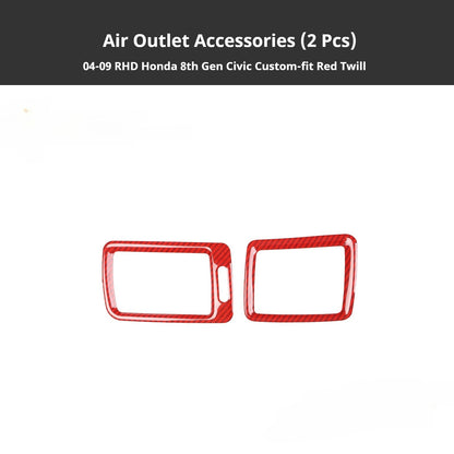 RHD 2004-2011 8th Generation Civic Carbon Fiber and Rosewood Window Lift Panel Interior Trim Decal