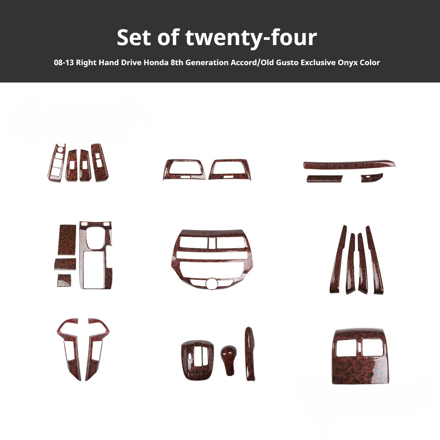 RHD 2008-2013 8th Generation Accord Dashboard Trim Bar Interior Modification Kit