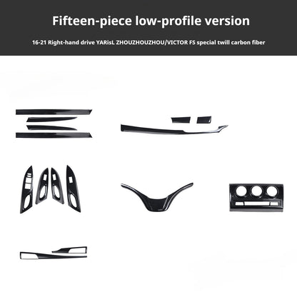 RHD 16-21 Toyota Vitz/Yaris Interior Modification Carbon Fiber Pattern Window Switch Panel Trim