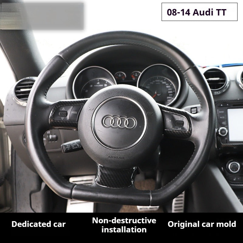 RHD 2008-2014 Model Interior Upgrade: Teak Wood Carbon Fiber Pattern Cup Holder and Steering Wheel Cover
