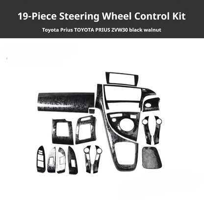 RHD Prius ZVW30 Peach Wood Carbon Fiber Pattern Dashboard, Instrument Panel, Steering Wheel, and Gear Shift Knob Interior Trim Decals