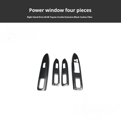 RHD 2004-2006 Toyota Corolla Interior Upgrade Carbon Fiber Walnut-Finish Air Conditioning Panel Lift/Lower Switch Trim
