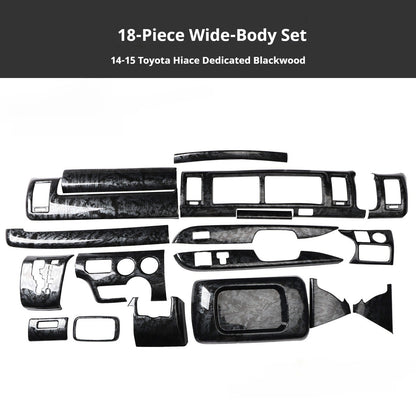 RHD 2014-2015 Toyota Hiace 200 Series Interior Modification Carbon Fiber Pattern Dashboard, Air Conditioning, and Gear Shift Trim