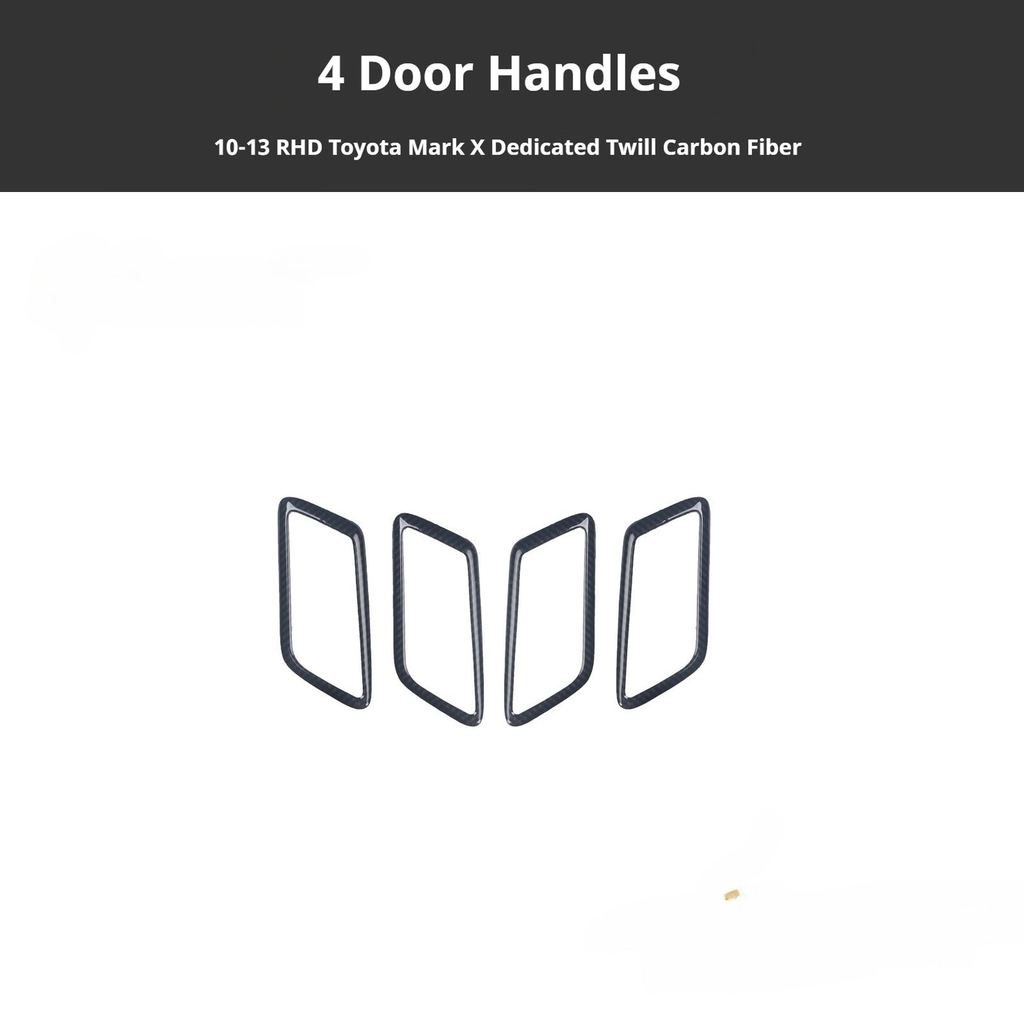 RHD 2010-2017 Reiz Carbon Fiber Gloss Black Steering Wheel Inner Grab Handle Interior Modification Kit