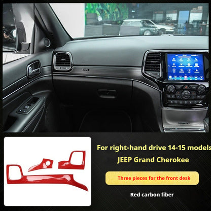 RHD 2014-2015 Grand Cherokee Carbon Fiber Texture Interior Trim Kit for Front Door Panels