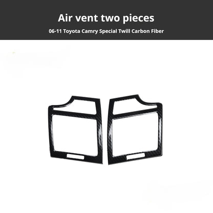 RHD 2006-2011 6th Generation Camry Interior Modification Peach Wood Carbon Fiber Pattern Air Vent Trim