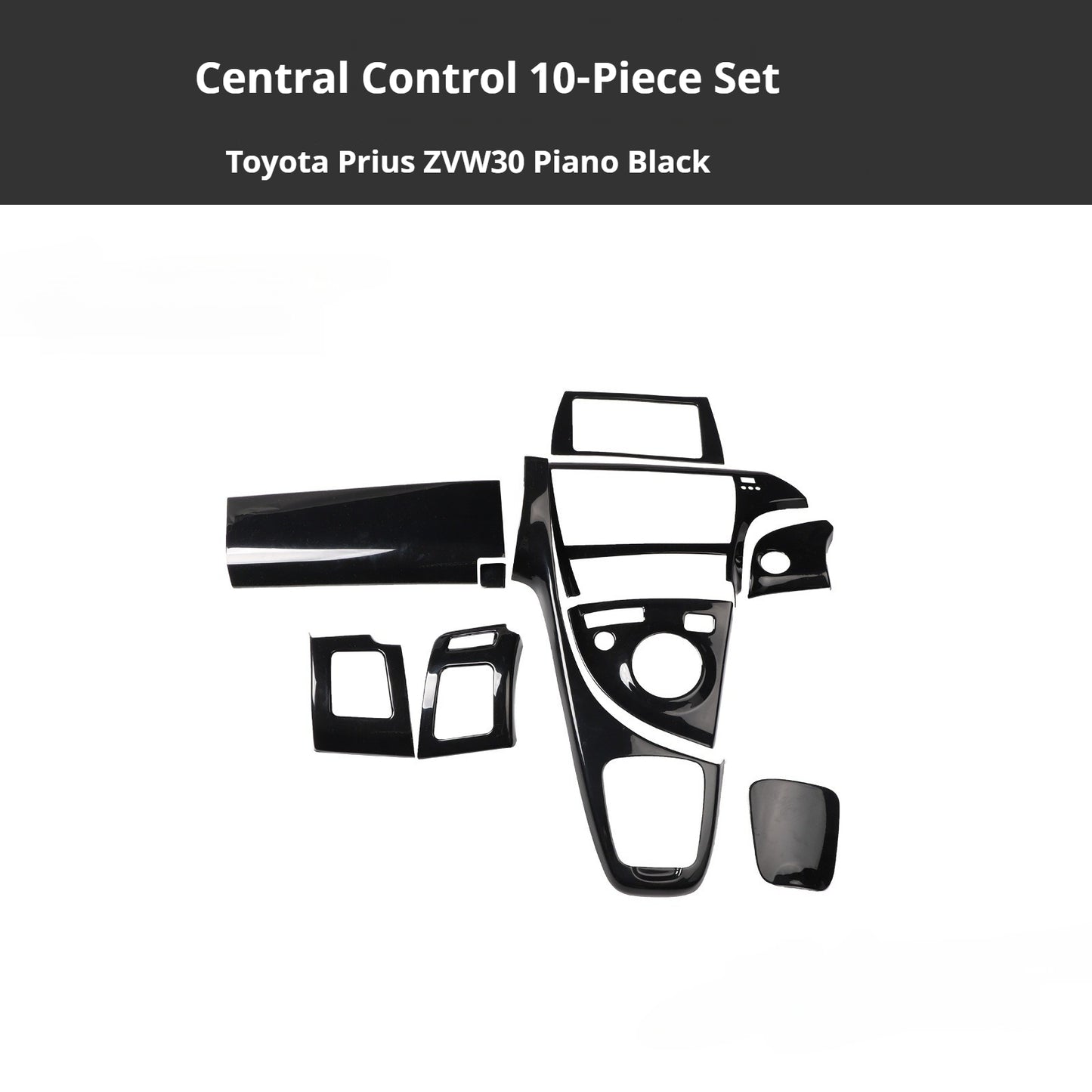 RHD Prius ZVW30 Peach Wood Carbon Fiber Pattern Dashboard, Instrument Panel, Steering Wheel, and Gear Shift Knob Interior Trim Decals