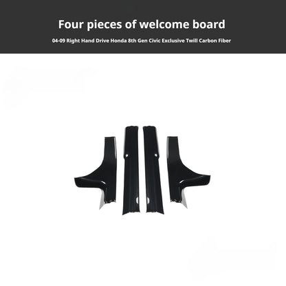 RHD 2004-2011 8th Generation Civic Carbon Fiber Interior Window Lift Steering Wheel Trim Kit