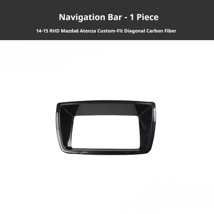 RHD 2014-2015 Mazda 3 Atenza Interior Modification Carbon Fiber Pattern Gear Shift Knob Trim Kit