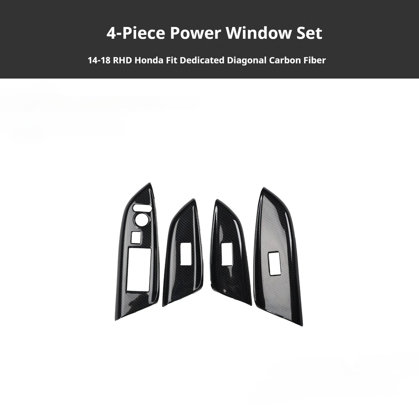 RHD 2014-2018 Honda Fit Carbon Fiber Steering Wheel, Center Console Vent, Interior Trim Kit