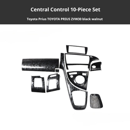 RHD Prius ZVW30 Peach Wood Carbon Fiber Pattern Dashboard, Instrument Panel, Steering Wheel, and Gear Shift Knob Interior Trim Decals