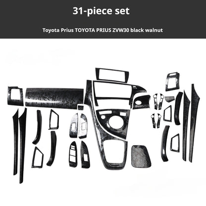 RHD Prius ZVW30 Peach Wood Carbon Fiber Pattern Dashboard, Instrument Panel, Steering Wheel, and Gear Shift Knob Interior Trim Decals