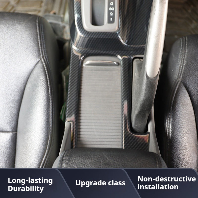 RHD 12-15 9th Gen Civic Interior Modification Peach Wood Carbon Fiber Pattern Center Console Trim