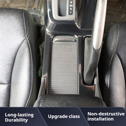 RHD 12-15 9th Gen Civic Interior Modification Peach Wood Carbon Fiber Pattern Center Console Trim