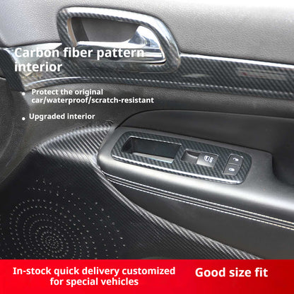RHD 2014-2015 Grand Cherokee Carbon Fiber Texture Interior Trim Kit for Front Door Panels