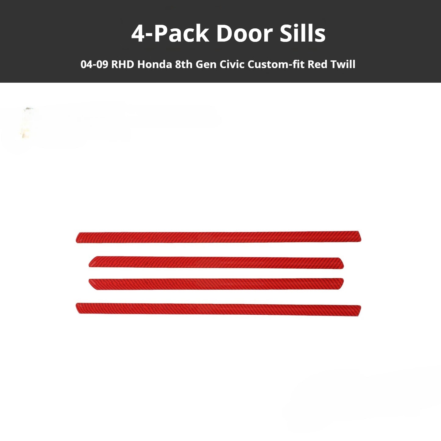 RHD 2004-2011 8th Generation Civic Carbon Fiber and Rosewood Window Lift Panel Interior Trim Decal