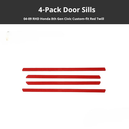 RHD 2004-2011 8th Generation Civic Carbon Fiber and Rosewood Window Lift Panel Interior Trim Decal