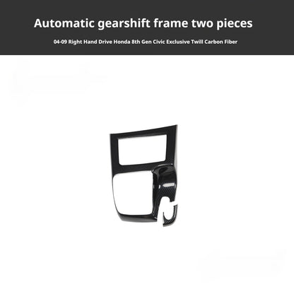 RHD 2004-2011 8th Generation Civic Carbon Fiber Interior Window Lift Steering Wheel Trim Kit