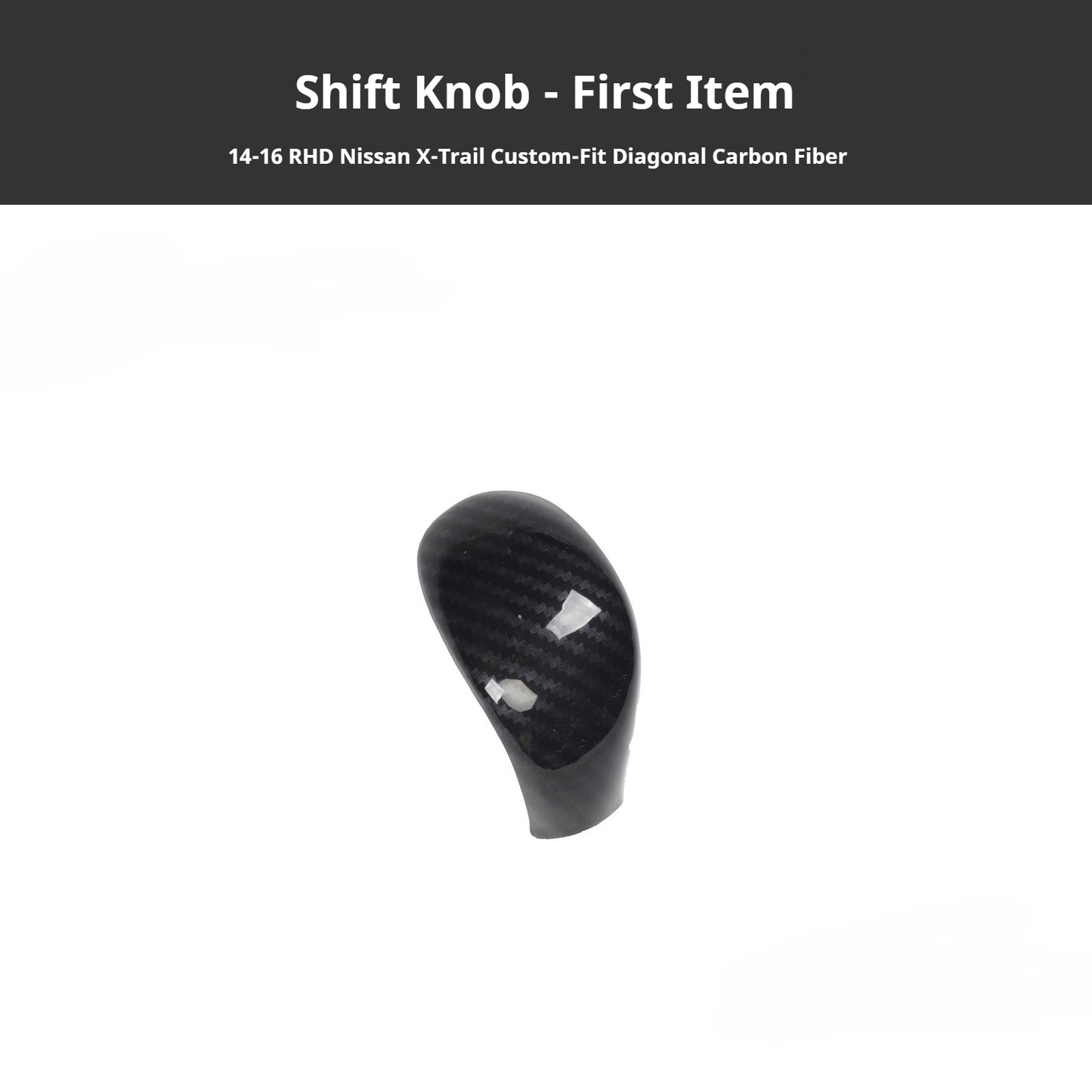 RHD 2014-2016 Nissan X-Trail Carbon Fiber and Walnut Wood Grain Center Console and Gear Shift Knob Trim Kit