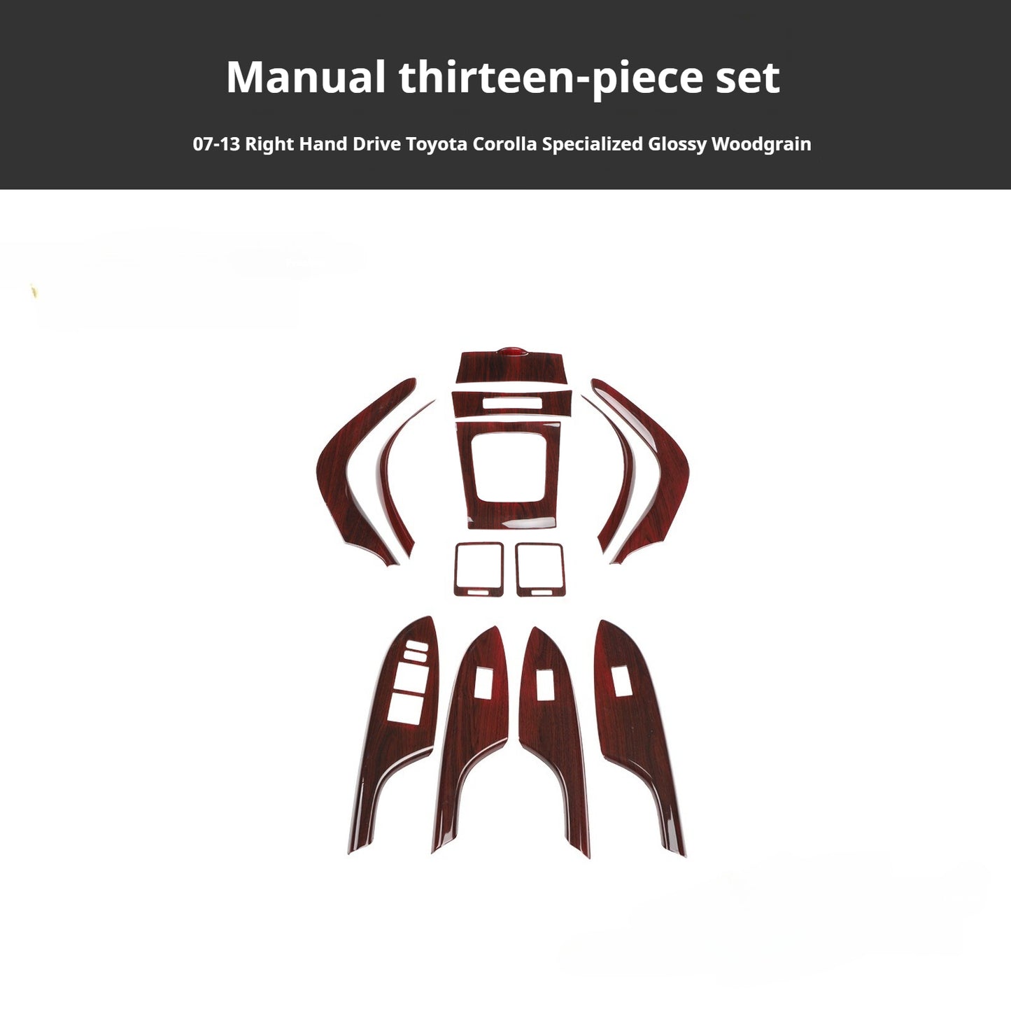 RHD 2007-2013 Toyota Corolla Interior Modification Carbon Fiber Pattern Center Console Air Vent & AC Button Trim
