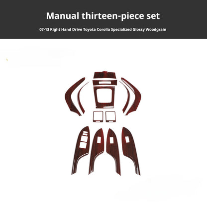 RHD 2007-2013 Toyota Corolla Interior Modification Carbon Fiber Pattern Center Console Air Vent & AC Button Trim