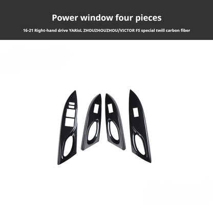 RHD 16-21 Toyota Vios Yaris Interior Modification Carbon Fiber Pattern Switch Panel Trim