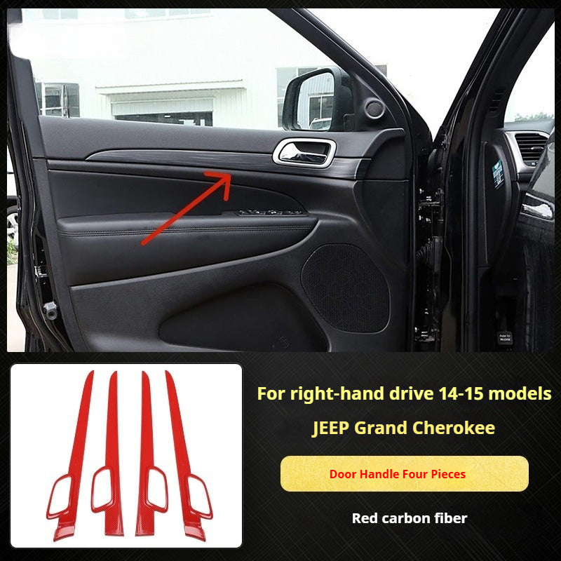 RHD 2014-2015 Grand Cherokee Carbon Fiber Texture Interior Trim Kit for Front Door Panels