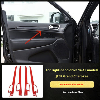 RHD 2014-2015 Grand Cherokee Carbon Fiber Texture Interior Trim Kit for Front Door Panels