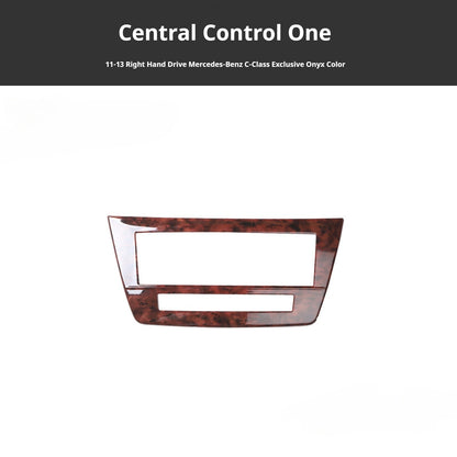 RHD 2011-2013 Mercedes-Benz C-Class 204 Interior Upgrade: Carbon Fiber-Pattern Dashboard, Center Console, and Steering Wheel Trim
