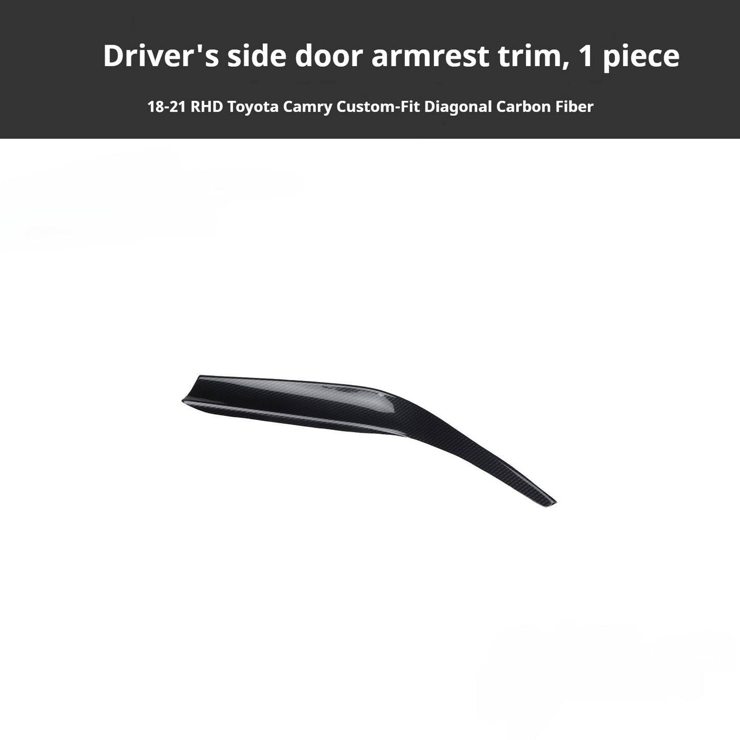 RHD 18-21 Toyota Camry Interior Modification Carbon Fiber Pattern Center Console Panel Passenger Side Decorative Trim