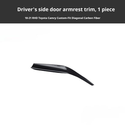 RHD 18-21 Toyota Camry Interior Modification Carbon Fiber Pattern Center Console Panel Passenger Side Decorative Trim