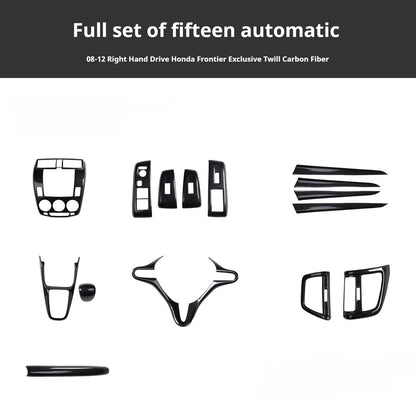 RHD 2008-2012 Honda City (Old Model) Carbon Fiber Gear Shift & Navigation Panel Interior Trim Kit
