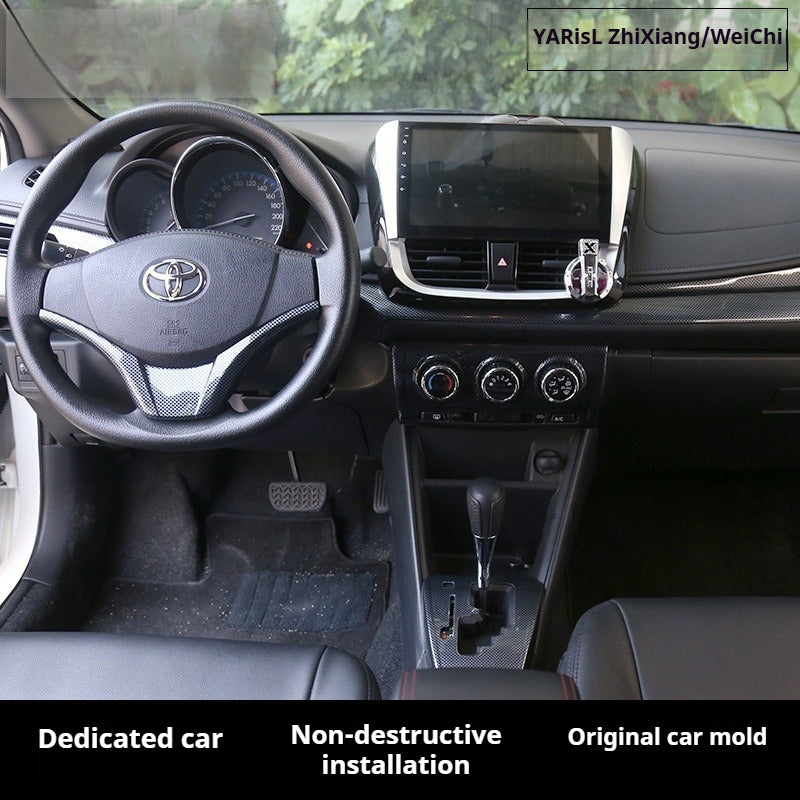 RHD 2014-2015 Toyota Vios Carbon Fiber Steering Wheel Interior Trim Cover