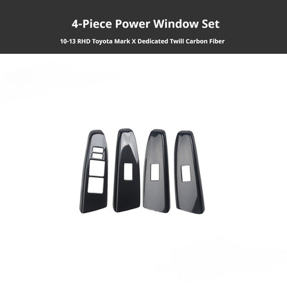 RHD 2010-2017 Reiz Carbon Fiber Gloss Black Steering Wheel Inner Grab Handle Interior Modification Kit