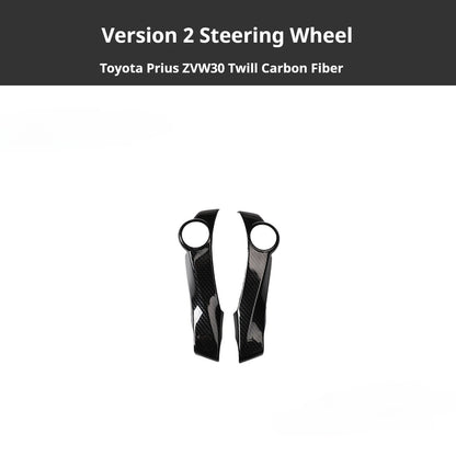 RHD Prius ZVW30 Peach Wood Carbon Fiber Pattern Dashboard, Instrument Panel, Steering Wheel, and Gear Shift Knob Interior Trim Decals