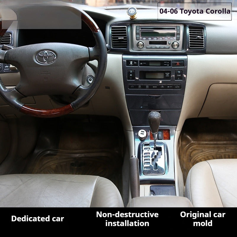 RHD 2004-2006 Toyota Corolla Interior Upgrade Carbon Fiber Walnut-Finish Air Conditioning Panel Lift/Lower Switch Trim