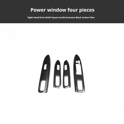 RHD 2004-2006 Toyota Corolla Interior Modification Carbon Fiber Walnut-Finish Air Conditioning Frame Lift Switch Trim