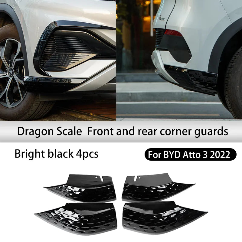 4Pcs Car Corner Protecor ABS Strip Stickers for BYD Atto 3