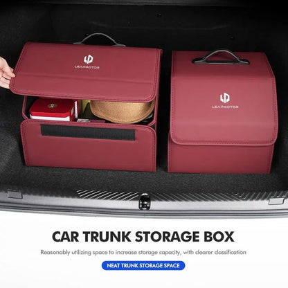 Leather Car Trunk Fold Organizer Bag For Leapmotor - Leapmotor Accessories
