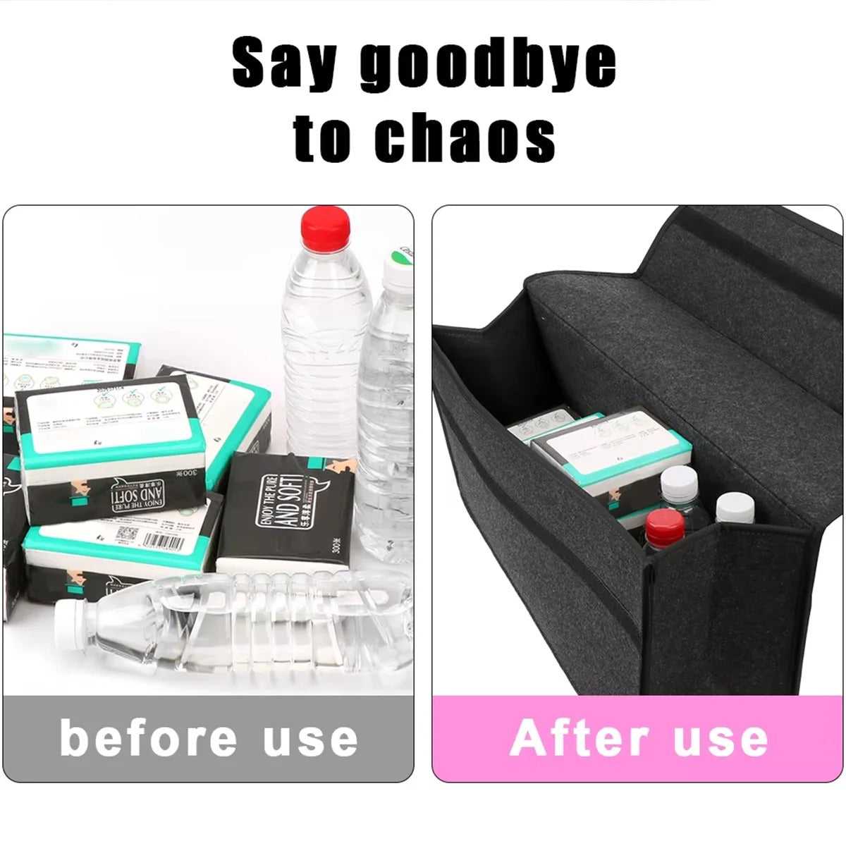 1PC Dark Gray Car Felt Storage Box for BYD Car